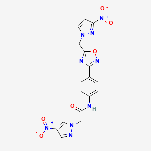 2-(4-nitro-1H-pyrazol-1-yl)-N-(4-{5-[(3-nitro-1H-pyrazol-1-yl)methyl]-1,2,4-oxadiazol-3-yl}phenyl)acetamide