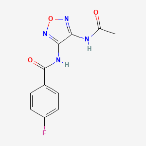 N-(4-acetamido-1,2,5-oxadiazol-3-yl)-4-fluorobenzamide