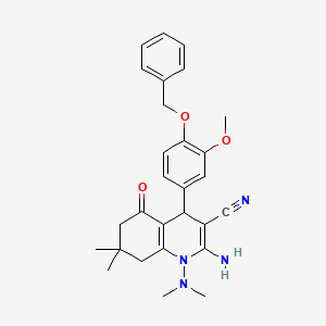 2-Amino-4-[4-(benzyloxy)-3-methoxyphenyl]-1-(dimethylamino)-7,7-dimethyl-5-oxo-1,4,5,6,7,8-hexahydroquinoline-3-carbonitrile