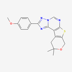 4-(4-methoxyphenyl)-14,14-dimethyl-13-oxa-10-thia-3,5,6,8-tetrazatetracyclo[7.7.0.02,6.011,16]hexadeca-1(9),2,4,7,11(16)-pentaene