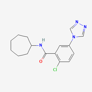 2-chloro-N-cycloheptyl-5-(4H-1,2,4-triazol-4-yl)benzamide