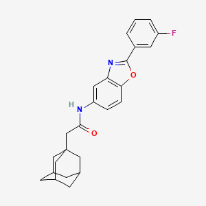 2-(1-adamantyl)-N-[2-(3-fluorophenyl)-1,3-benzoxazol-5-yl]acetamide