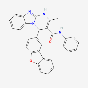 molecular formula C30H22N4O2 B11493246 4-(dibenzo[b,d]furan-2-yl)-2-methyl-N-phenyl-1,4-dihydropyrimido[1,2-a]benzimidazole-3-carboxamide 