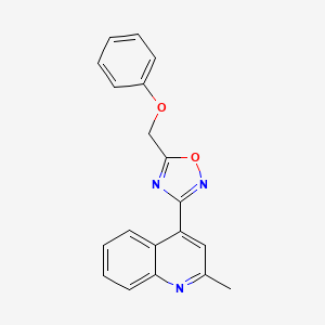 molecular formula C19H15N3O2 B11493250 2-Methyl-4-[5-(phenoxymethyl)-1,2,4-oxadiazol-3-yl]quinoline 