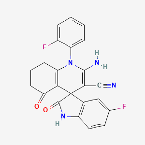 2'-amino-5-fluoro-1'-(2-fluorophenyl)-2,5'-dioxo-1,2,5',6',7',8'-hexahydro-1'H-spiro[indole-3,4'-quinoline]-3'-carbonitrile