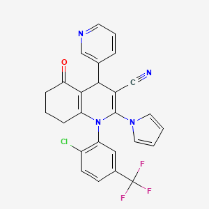 1-[2-chloro-5-(trifluoromethyl)phenyl]-5-oxo-4-(pyridin-3-yl)-2-(1H-pyrrol-1-yl)-1,4,5,6,7,8-hexahydroquinoline-3-carbonitrile