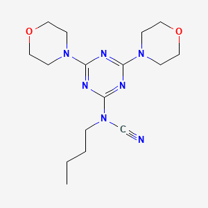 molecular formula C16H25N7O2 B11493280 Butyl[4,6-di(morpholin-4-yl)-1,3,5-triazin-2-yl]cyanamide 