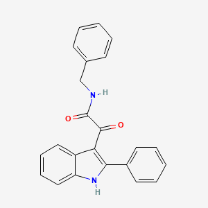 molecular formula C23H18N2O2 B11493288 N-benzyl-2-oxo-2-(2-phenyl-1H-indol-3-yl)acetamide 