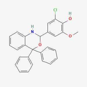 molecular formula C27H22ClNO3 B11493291 2-chloro-4-(4,4-diphenyl-1,4-dihydro-2H-3,1-benzoxazin-2-yl)-6-methoxyphenol 