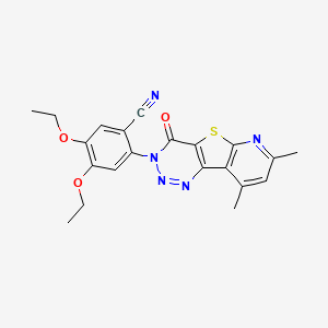 2-(11,13-dimethyl-6-oxo-8-thia-3,4,5,10-tetrazatricyclo[7.4.0.02,7]trideca-1(9),2(7),3,10,12-pentaen-5-yl)-4,5-diethoxybenzonitrile