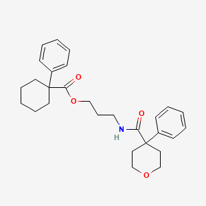 3-{[(4-phenyltetrahydro-2H-pyran-4-yl)carbonyl]amino}propyl 1-phenylcyclohexanecarboxylate