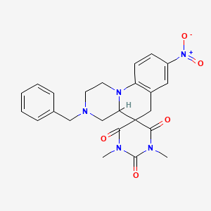 3'-Benzyl-1,5-dimethyl-8'-nitro-1',2',3',4',4'A,6'-hexahydrospiro[1,5-diazinane-3,5'-pyrazino[1,2-A]quinoline]-2,4,6-trione