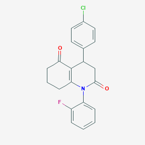 molecular formula C21H17ClFNO2 B11493336 4-(4-chlorophenyl)-1-(2-fluorophenyl)-4,6,7,8-tetrahydroquinoline-2,5(1H,3H)-dione 