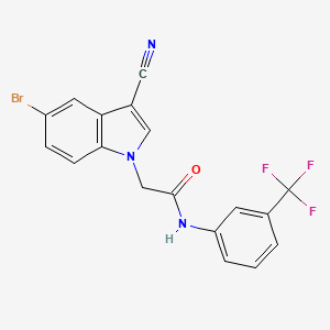 molecular formula C18H11BrF3N3O B11493349 2-(5-bromo-3-cyano-1H-indol-1-yl)-N-[3-(trifluoromethyl)phenyl]acetamide 