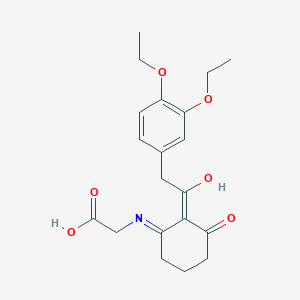 N-{2-[(3,4-diethoxyphenyl)acetyl]-3-oxocyclohex-1-en-1-yl}glycine