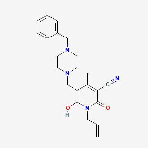 5-[(4-Benzylpiperazin-1-yl)methyl]-6-hydroxy-4-methyl-2-oxo-1-(prop-2-en-1-yl)-1,2-dihydropyridine-3-carbonitrile