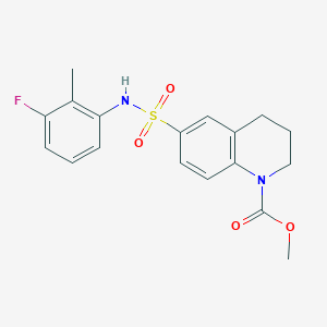 molecular formula C18H19FN2O4S B11493410 2H-Quinoline-1-carboxylic acid, 6-(3-fluoro-2-methylphenylsulfamoyl)-3,4-dihydro-, methyl ester 