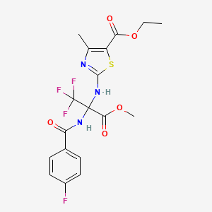 Ethyl 4-methyl-2-[(1,1,1-trifluoro-2-{[(4-fluorophenyl)carbonyl]amino}-3-methoxy-3-oxopropan-2-yl)amino]-1,3-thiazole-5-carboxylate