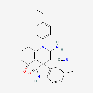 2'-amino-1'-(4-ethylphenyl)-5-methyl-2,5'-dioxo-1,2,5',6',7',8'-hexahydro-1'H-spiro[indole-3,4'-quinoline]-3'-carbonitrile