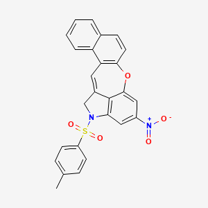 19-(4-methylphenyl)sulfonyl-16-nitro-13-oxa-19-azapentacyclo[12.6.1.03,12.04,9.018,21]henicosa-1,3(12),4,6,8,10,14,16,18(21)-nonaene