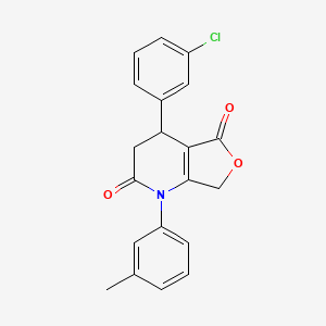 molecular formula C20H16ClNO3 B11493529 4-(3-chlorophenyl)-1-(3-methylphenyl)-4,7-dihydrofuro[3,4-b]pyridine-2,5(1H,3H)-dione 