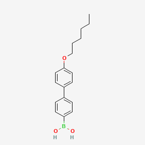 molecular formula C18H23BO3 B1149353 (4'-(Hexyloxy)-[1,1'-biphenyl]-4-yl)boronic acid CAS No. 158937-26-9