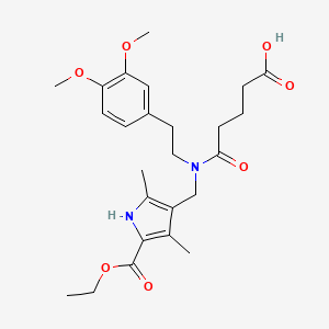 molecular formula C25H34N2O7 B11493531 5-([2-(3,4-dimethoxyphenyl)ethyl]{[5-(ethoxycarbonyl)-2,4-dimethyl-1H-pyrrol-3-yl]methyl}amino)-5-oxopentanoic acid 