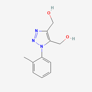 molecular formula C11H13N3O2 B11493548 (5-Hydroxymethyl-3-(O-tolyl)-3H-[1,2,3]triazol-4-yl)methanol 