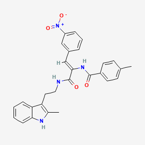 4-methyl-N-[(1Z)-3-{[2-(2-methyl-1H-indol-3-yl)ethyl]amino}-1-(3-nitrophenyl)-3-oxoprop-1-en-2-yl]benzamide