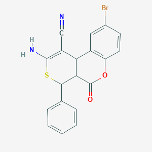 molecular formula C19H13BrN2O2S B11493573 2-amino-9-bromo-5-oxo-4-phenyl-4a,10b-dihydro-4H,5H-thiopyrano[3,4-c]chromene-1-carbonitrile 