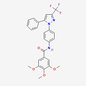 3,4,5-trimethoxy-N-{4-[5-phenyl-3-(trifluoromethyl)-1H-pyrazol-1-yl]phenyl}benzamide