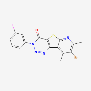 12-bromo-5-(3-iodophenyl)-11,13-dimethyl-8-thia-3,4,5,10-tetrazatricyclo[7.4.0.02,7]trideca-1(13),2(7),3,9,11-pentaen-6-one