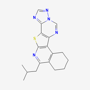 14-(2-methylpropyl)-11-thia-3,5,6,8,13-pentazapentacyclo[10.8.0.02,10.05,9.015,20]icosa-1(12),2(10),3,6,8,13,15(20)-heptaene