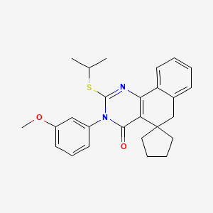 3-(3-methoxyphenyl)-2-(propan-2-ylsulfanyl)-3H-spiro[benzo[h]quinazoline-5,1'-cyclopentan]-4(6H)-one