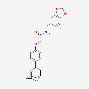 molecular formula C26H29NO4 B11493672 2-[4-(1-adamantyl)phenoxy]-N-(1,3-benzodioxol-5-ylmethyl)acetamide 