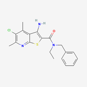 molecular formula C19H20ClN3OS B11493698 3-amino-N-benzyl-5-chloro-N-ethyl-4,6-dimethylthieno[2,3-b]pyridine-2-carboxamide 