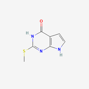 molecular formula C7H7N3OS B1149370 2-(Methylthio)-7H-pyrrolo[2,3-d]pyrimidin-4-ol CAS No. 1201784-89-5