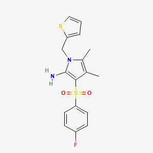 3-[(4-fluorophenyl)sulfonyl]-4,5-dimethyl-1-(thiophen-2-ylmethyl)-1H-pyrrol-2-amine