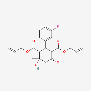 Diprop-2-en-1-yl 2-(3-fluorophenyl)-4-hydroxy-4-methyl-6-oxocyclohexane-1,3-dicarboxylate