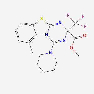 methyl 6-methyl-4-(piperidin-1-yl)-2-(trifluoromethyl)-2H-[1,3,5]triazino[2,1-b][1,3]benzothiazole-2-carboxylate