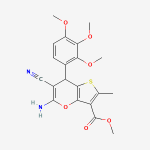 methyl 5-amino-6-cyano-2-methyl-7-(2,3,4-trimethoxyphenyl)-7H-thieno[3,2-b]pyran-3-carboxylate