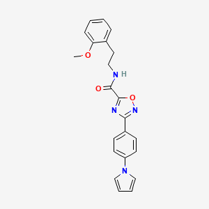 molecular formula C22H20N4O3 B11493801 N-[2-(2-methoxyphenyl)ethyl]-3-[4-(1H-pyrrol-1-yl)phenyl]-1,2,4-oxadiazole-5-carboxamide 