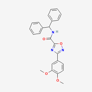 molecular formula C24H21N3O4 B11493803 3-(3,4-dimethoxyphenyl)-N-(diphenylmethyl)-1,2,4-oxadiazole-5-carboxamide 