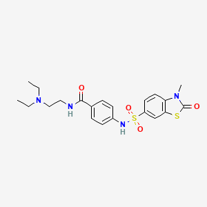 molecular formula C21H26N4O4S2 B11493816 N-[2-(diethylamino)ethyl]-4-{[(3-methyl-2-oxo-2,3-dihydro-1,3-benzothiazol-6-yl)sulfonyl]amino}benzamide 