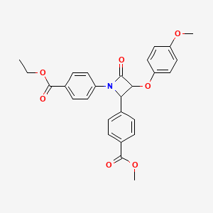 Ethyl methyl 4,4'-[3-(4-methoxyphenoxy)-4-oxoazetidine-1,2-diyl]dibenzoate