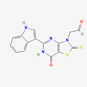 [5-(1H-indol-3-yl)-7-oxo-2-thioxo-6,7-dihydro[1,3]thiazolo[4,5-d]pyrimidin-3(2H)-yl]acetaldehyde