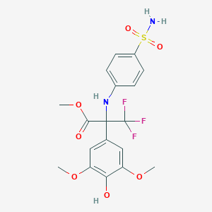 molecular formula C18H19F3N2O7S B11493845 methyl 3,3,3-trifluoro-2-(4-hydroxy-3,5-dimethoxyphenyl)-N-(4-sulfamoylphenyl)alaninate 