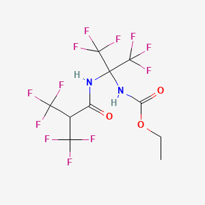 molecular formula C10H8F12N2O3 B11493848 Ethyl (1,1,1,3,3,3-hexafluoro-2-{[3,3,3-trifluoro-2-(trifluoromethyl)propanoyl]amino}propan-2-yl)carbamate 