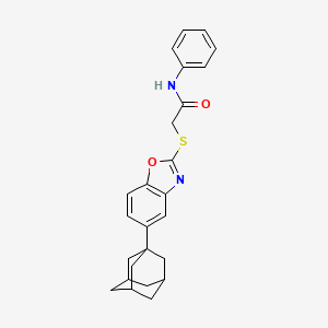 2-{[5-(1-adamantyl)-1,3-benzoxazol-2-yl]thio}-N-phenylacetamide