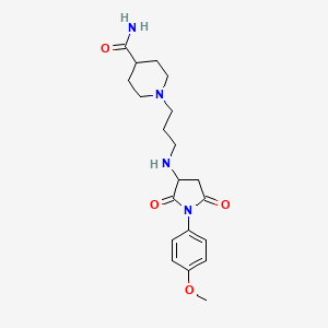 1-(3-{[1-(4-Methoxyphenyl)-2,5-dioxopyrrolidin-3-yl]amino}propyl)piperidine-4-carboxamide